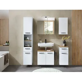 Saphir Hängeschrank Quickset 500, Badschrank 32,4 cm, 1 Tür, 2 Einlegeboden Badezimmer-Hängeschrank, Wandschrank weiß