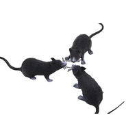 3 Pack Fake Rat, realistische Maus Modell, Halloween Tricks Streiche Requisiten Spielzeug PVC