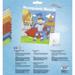 URSUS Kinder-Bastelsets Moosgummi Mosaiken Glitter Ritter, Bastelset aus Moosgummi-Stickern, ca. 25x25cm