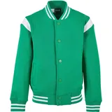 URBAN CLASSICS Jungen UCK2398-Boys Inset College Sweat Jacket Jacke, bodegagreen/White, 110/116