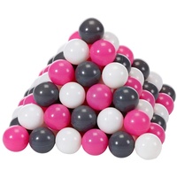 Knorrtoys Bälleset ca. Ø7 cm-100 Balls Grey/Rose, Creme/grau/rosa