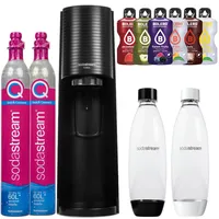 Wassersprudler SodaStream Terra Black + 2 Flaschen, Schwarz/Weiß, 1L + Kartusche