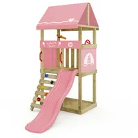 Wickey Spielturm DinkyHouse mit Rutsche, und Kletterleiter – pastellpink