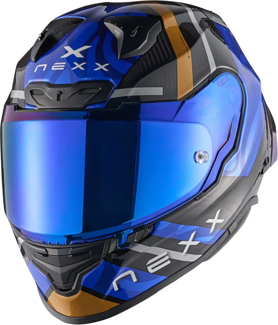 Nexx X.R3R Swirl Carbon Helm, blau, Größe M für Männer