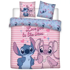 Aymax Stitch Love You To The Stars Rosa 240 x 220 cm + 2 x 65 x 65 cm