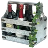 DanDiBo Weinträger, Silber, Metall, 33x33x20 cm, Küchenzubehör, Flaschenträger