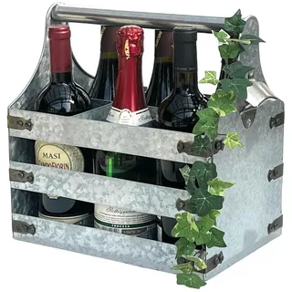 DanDiBo Weinträger, Silber, Metall, 33x33x20 cm, Küchenzubehör, Flaschenträger