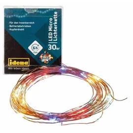 IDENA LED Lichterkette Micro 3,2 m Bunt