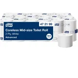 Tork hülsenloses Midi Toilettenpapier Weiß T7, Advanced, 2‐lagig, 36 × 900 Blatt, 472199