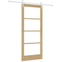 vidaXL Schiebetür Braun 86 x 198,5 cm Holz und Metall