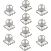 Holmwerk 10x Pfostenkappe Verzinkt 71mm Kugel Abdeckkappe Für Pfosten 7x7cm