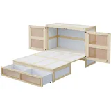 ComfortXL Schrankbett, Natur, Holz, 2 Schubladen, 140x200 cm, Schlafzimmer, Betten, Klappbetten