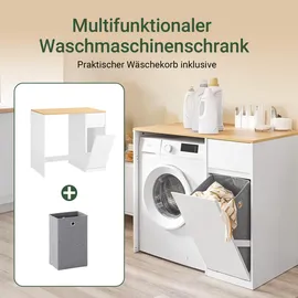 SoBuy BZR217 Waschmaschinenschrank 100 x 90 x 60 cm Weiß Holzwerkstoff