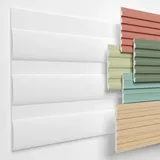 Heximo - Lamellenwand xps Akustikpaneele Wandverkleidung weiß Wandpaneele Lamellen Styropor Paneele: 1 Paneel / 0.46 m2, HLM-3-04