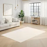 Homestyle4u Teppich Kurzflor Beige 160x230 cm Wohnzimmer Schlafzimmer 3021