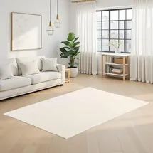 Homestyle4u Teppich Kurzflor Beige 160x230 cm Wohnzimmer Schlafzimmer 3021