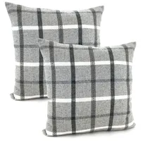 Heimtexland ® 2er Set Dekokissen mit Woll-Charakter Tartan kariert