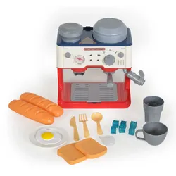 Moni Spielzeug Kaffeevollautomat YY6023, Dampf, Melodien, Tasse, Würfelzucker rot