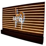 JVmoebel Zimmerbrunnen Wasserwand LED Wände Trennwand Wasser Fall Firmen Logo Water Schwarz, Made in Europa schwarz