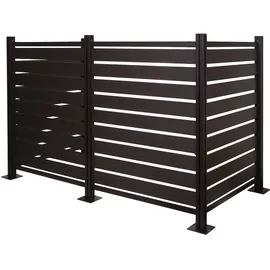 Mendler Mülltonnen-Zaun HWC-K57 130 x 206 cm grau