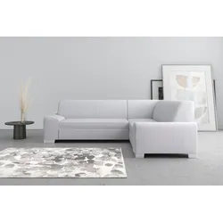 Ecksofa DOMO COLLECTION "Anzio L-Form", silber, B:259cm H:85cm T:191cm, Sofas, Wahlweise mit Bettfunktion und Federkern