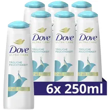 Dove Tägliche Feuchtigkeit 2in1 Shampoo & Spülung 6 x 250 ml