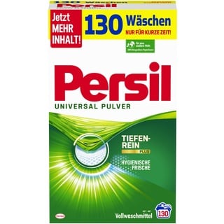 Persil, Universal Pulver, Vollwaschmittel, 130 Waschladungen, kraftvolle Fleckenentfernung für hygienisch reine Wäsche