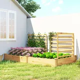 Outsunny Hochbeet mit Rankgitter 240 x 125 x 102 cm Naturholz
