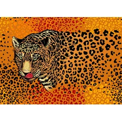 Fototapete PAPERMOON "ABSTRAKT DESIGN- LEOPARD", bunt, B:3,00m L:2,23m, Vlies, Tapeten