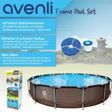 Frame Plus Pool 427 x 84 Set Gartenpool Aufstellpool Schwimmbad blau mit Pumpe