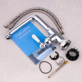 PaulGurkes Waschtischarmatur Retro Küchenarmatur Nostalgie Wasserhahn