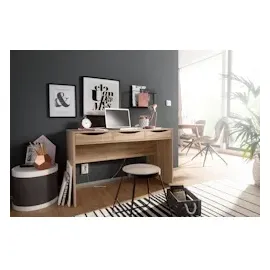 FineBuy Schreibtisch MASSA Eiche / Grau