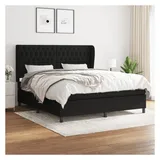 vidaXL Boxspringbett mit Matratze Schwarz 180x200 cm Stoff
