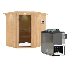 Karibu Siirin inkl. 9 kW Bio-Kombiofen + ext. Steuerung + Dachkranz