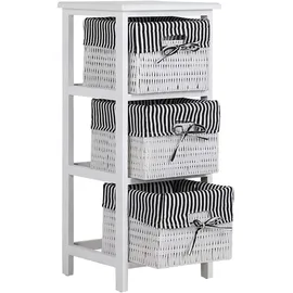 Hti-Living HTI-Living, Badezimmerregal, Praktisches Regal aus Paulowniaholz mit 3 Körben vielseitige Aufbewahrungslösung (31 x 28 x 70 cm)