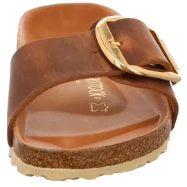 Birkenstock Madrid Big Buckle Nubukleder geölt schmal cognac 38