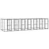vidaXL Outdoor-Hundezwinger Stahl mit Überdachung 16,94 m2