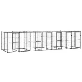 vidaXL Outdoor-Hundezwinger Stahl mit Überdachung 16,94 m2