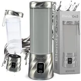 Mixer BlendyGo3 Standmixer, Smoothie maker, Mixer smoothie maker to go, Blender, BPA-freie, PulseMotion & BlendPro Technologie 550 ml (Silver Metalic)
