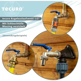 tecuro Kugelauslaufhahn 1/2 Zoll Messing vernickelt blau