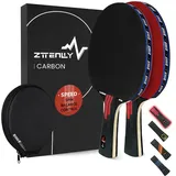 ZTTENLLY Tischtennisschläger - Kohlenstoff-Technologie, 7-lagige Blade, Experte Geschwindigkeit/Kante/Gleichgewicht/Kontrolle, 2mm Schwammstärke, Schutzhülle - Herausragende Schläger für Profis