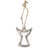 MICA Adventskranz Dekohänger Engelsilhouette - ca. 6 cm silberfarben