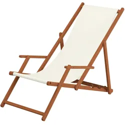 Erst-Holz Liegestuhl weiß Gartenliege Kissen Tisch Sonnenliege Holz Gartenstuhl Massivholzmöbel 10-303TKH