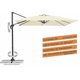 Schneider Schirme Rhodos Junior 270 x 270 cm natur inkl. Plattenständer und Schutzhülle