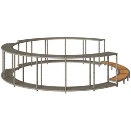 vidaXL Whirlpool-Umrandung Holztreppe schwarz