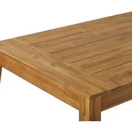 Beliani Gartentisch 210 x 90 x 77 cm Hellbraun