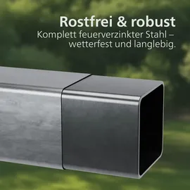 CLP Brennholzregal Macon Metall für 2,2m3 oder 4,4m3 inkl. Erweiterung wetterfest mit Dach