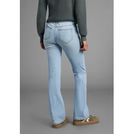 Arizona Bootcut-Jeans »Bund mit seitlichem Gummizugeinsatz« hohe Leibhöhe, Bootcut, mit Stretch, klassischer 5-Pocket-Style, Gr. 23 - L Gr, bleached, , 42712333-23 K + L Gr