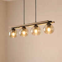 LINDBY Enrique 3-flg. 90 cm rund/Amber/Black/Oak