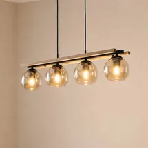 LINDBY Enrique 3-flg. 90 cm rund/Amber/Black/Oak